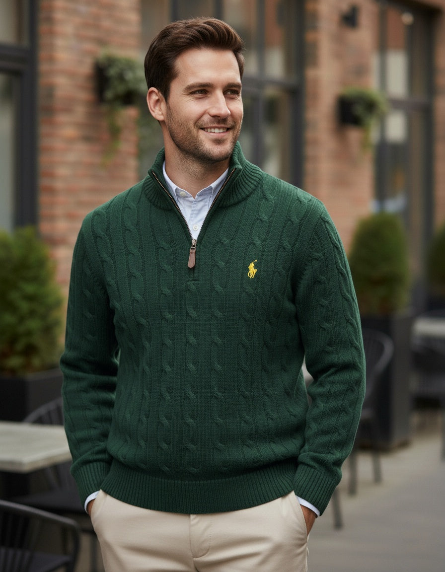 pull rl torsadé demi-zip