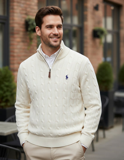 Pull RL torsadé demi-zip