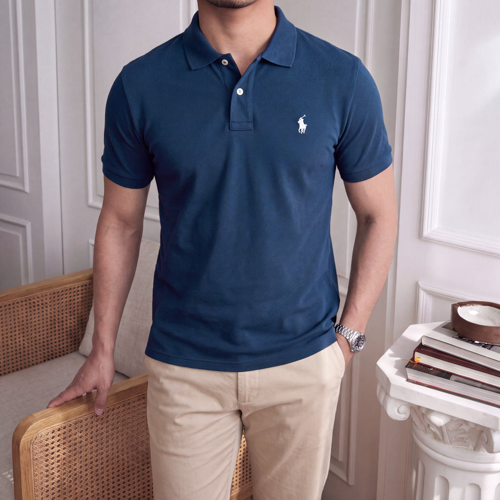 polo shirt en coton piqué rl05
