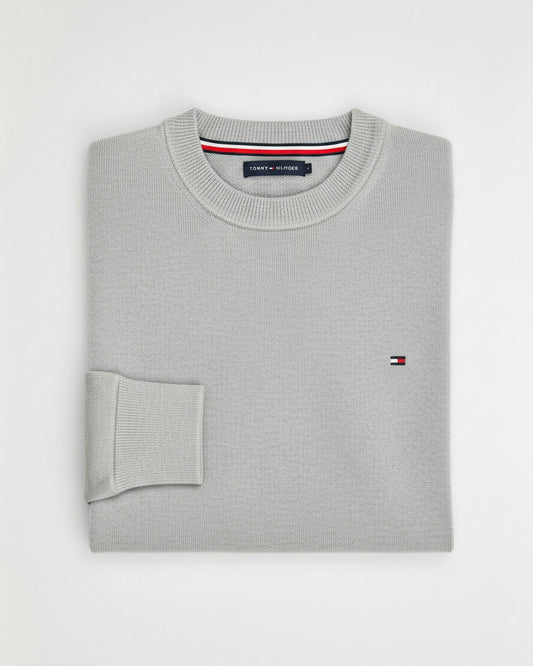 Pull TH avec cachemire à col ras-du-cou