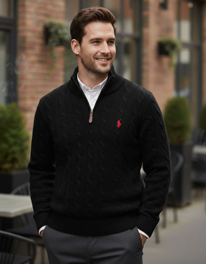 Pull RL torsadé demi-zip